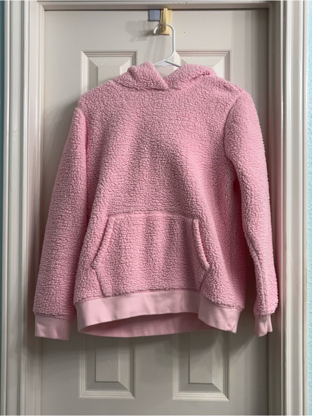 Lands' End Pink Sherpa Hooded Pullover